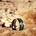 King Will Tungsten Carbide Wedding Band for Men - 8mm Black High Polished Inlay Blue Green Sand Sea Desert Star for Everyday Wear Comfort Fit 10