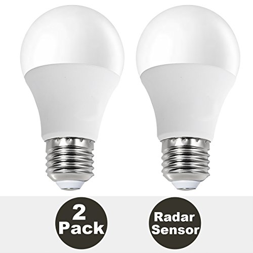 (2-Pack, Warm White) SUNTHIN 7W Motion Sensor Bulb, Microwave LED Sensor Bulb, Built-in