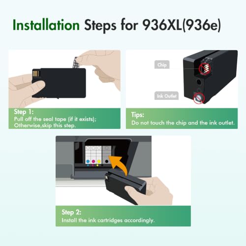 Image of 936 936XL 9125e Ink Cartridges Combo Pack for HP Printers 9120e 9730e 936e