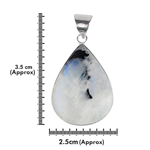 Image of Reiki Crystal Products Rainbow Moonstone Pendant Drop Shape Crystal Stone Pendant