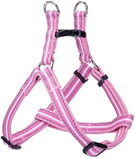 Nobleza Puppy Harnesses Small Dog Harness Pink, Adjustable Reflective No Pull Training Aid, Lightweight Breathable Non Choke Pet Puppy Vest for Outdoor Walking, S: 1.5*L30-45cm