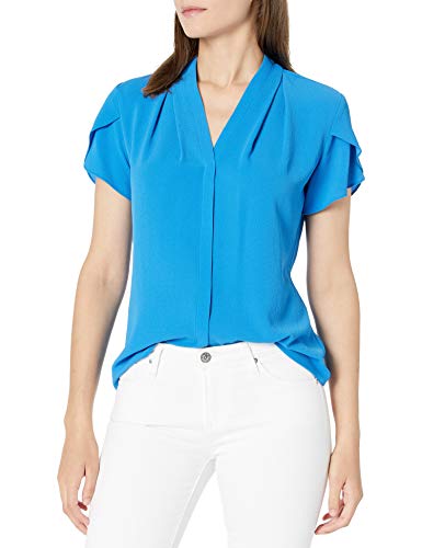 Calvin Klein Women's Flutter SLV Top, Mariner, S