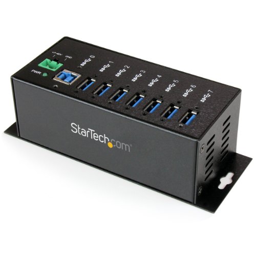 StarTech.com 7-Port Metal Industrial SuperSpeed USB 3.0 Hub Rail Mountable (ST7300USBM)
