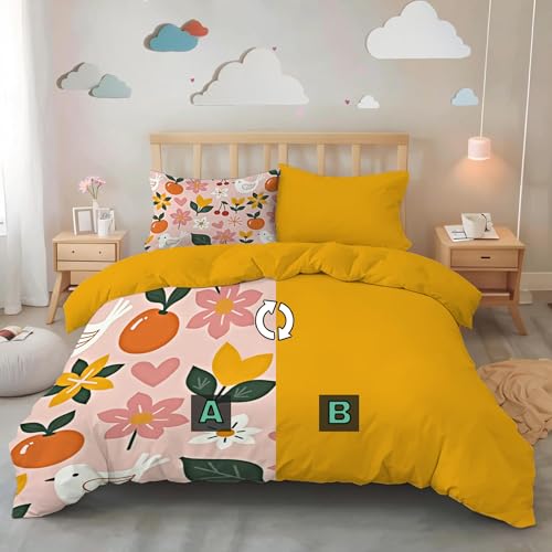 Housse de couette fille rose microfibre haute densité avec 2 taies - 5