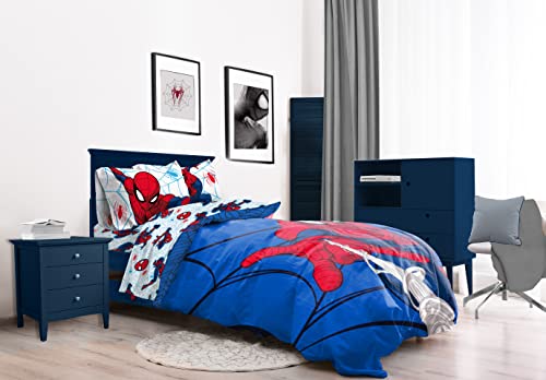 Image of Marvel Spiderman 7 Pc Queen Bed in a Bag (Official Marvel Product) | Bed in a Bag, Comforter Sheets Shams Pillowcases, Official Brand, Soft Microfiber, Machine Washable, Boys Gift