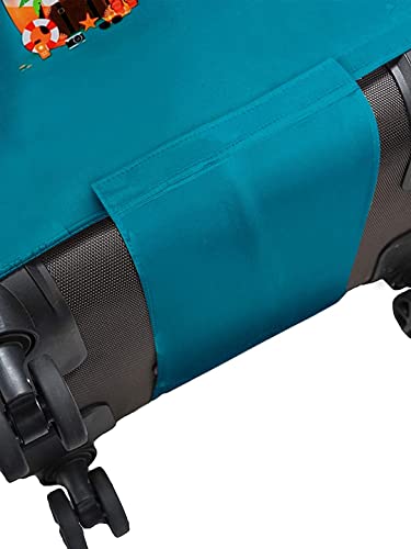 Image of Cortina Eco-Friendly Abstract Print Luggage Protective Cover|Large|Fits 26-30 Inch Luggage|Polyester-Spandex|72cm (28 inches)|Travel Suitcase Protectors|Anti Scratch|Pack of 1|Blue 7