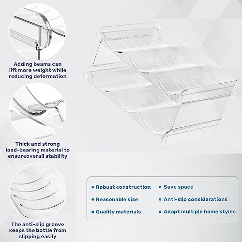 Fabspace Water Bottle Organizer, Stackable Water Bottle Holder For Kitchen Pantry, Fridge, Cabinet, Stackable Cup Holder For Wine, Water, Drink-2 Pack, Each Rack Holds 3 Containers #TOP2