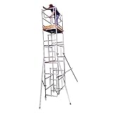 Toptower Classic Scaffolding Tower 6.5m (Working Height) Narrow DIY Scaffold Tower Comprehensive Kit Incl. Adjustable Castors & Stabilisers. Galvanised Steel Finish.