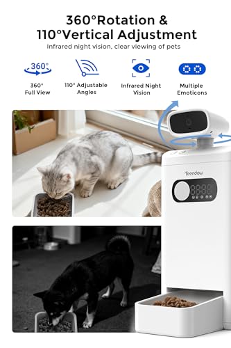 Teendow XLY-M1 Automatic Cat Feeder with Camera, 3.5L Cat Food Dispenser, AI Subscription Pet Feeder 4MP HD Video with Night Vision Timed Feeding Dry Food for Dog APP Control 5G WiFi - Image 3