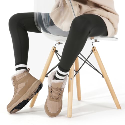Image of ChayChax Women's Winter Snow Boots with Fur Lined Lightweight Ankle Booties Anti Slip Comfortable Warm Winter Shoes