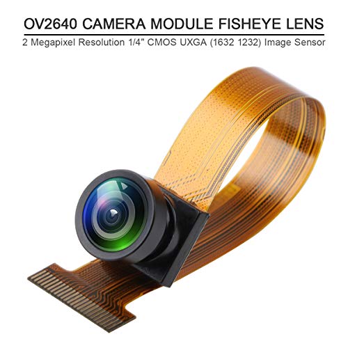 Innovateking-EU OV2640 módulo de cámara de ojo de pez, lente extendida, resolución de 2 megapíxeles, compatible con sensor de imagen YUV RGB JPEG para ESP32 Cam T-Camera Plus ESP32-DOWDQ6 8 MB SPRAM