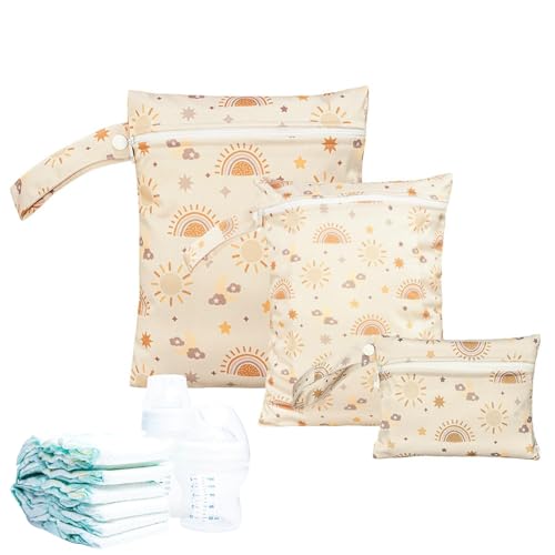 Kustimantu Lot de 3 sacs de rangement pour vêtements pour bébé - Sac de rangement étanche compact comme sac de rangement pour vacances, bébé, enfants, gym, piscine et voyage