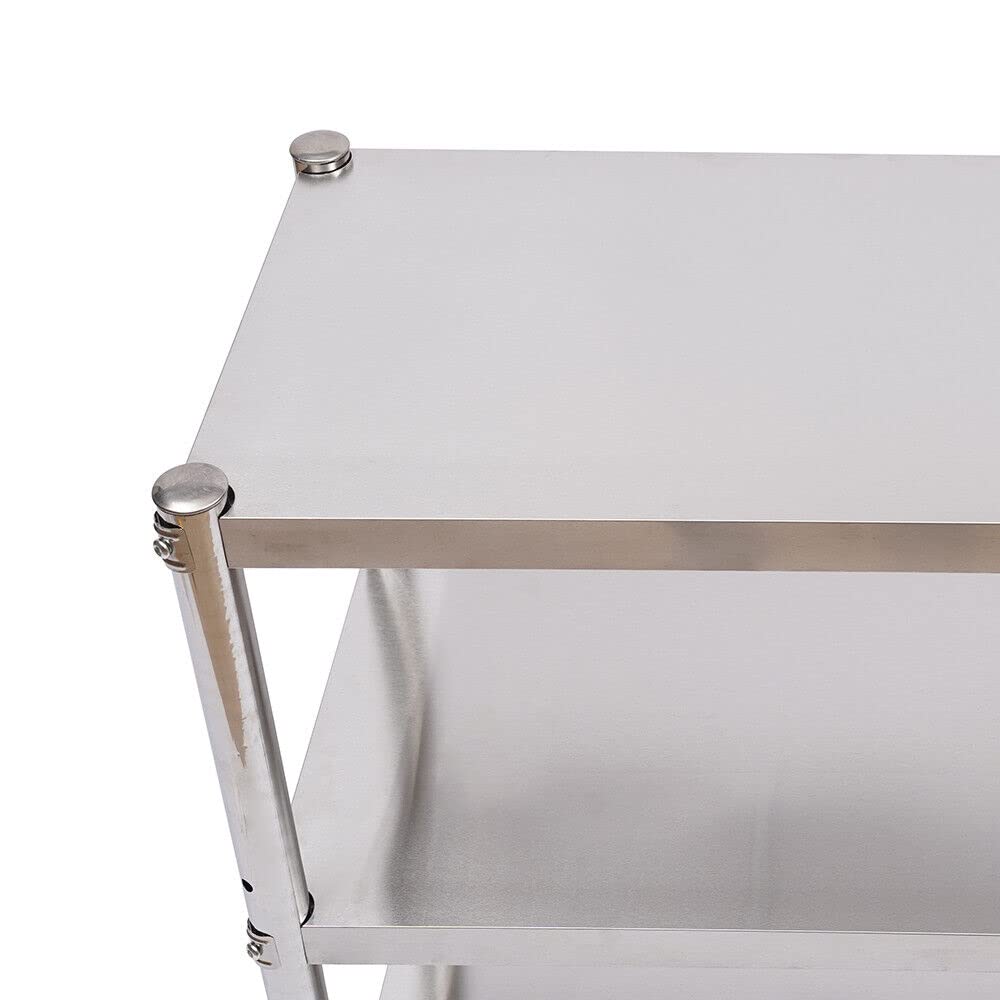 Table de cuisine en acier inoxydable - Pour restauration commerciale - Étagère de cuisine stable - Peu encombrante - Pour restaurant, école