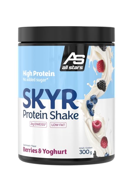 ALL STARS SKYR Whey Protein Pulver 300g Berries and Yoghurt - Leckerer Shake mit isländischem Skyr High Protein Pulver 31g Eiweiß pro Drink