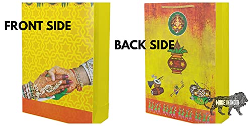 Image of Arrow Paper Products Paper Gift Bags For Marriage Return Gift, Small Presents (Pack Of 30), Yellow