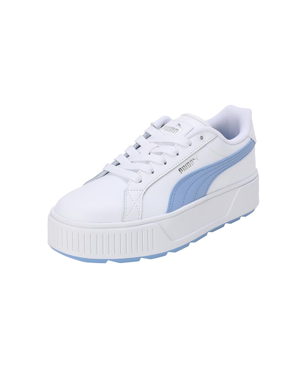 Puma Womens Karmen L White-Blissful Blue Sneaker - 4 UK (38461515) (B0BK9PF373) Amazon Price History, Amazon Price Tracker