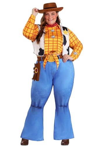 Disney Pixar Plus Size Toy Story Woody Costume for Women - Sheriff Outfit & Accessories - Officially Licensed 1X