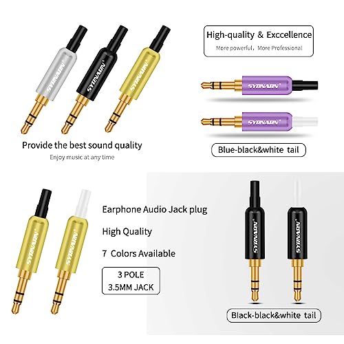 Conectores de audio estéreo macho 3.5mm TRS pack 3 miniatura 3