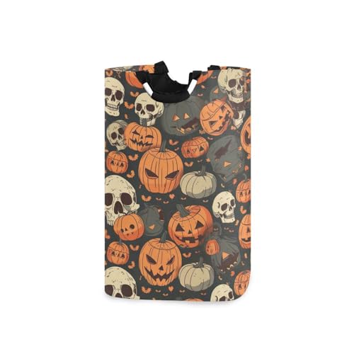 Jihqo Laundry Hamper Basket Halloween Pumpkin Collapsible Nursery Storage Bin Waterproof Clothing Baskets for Home Bedroom Bathroom Washing Room