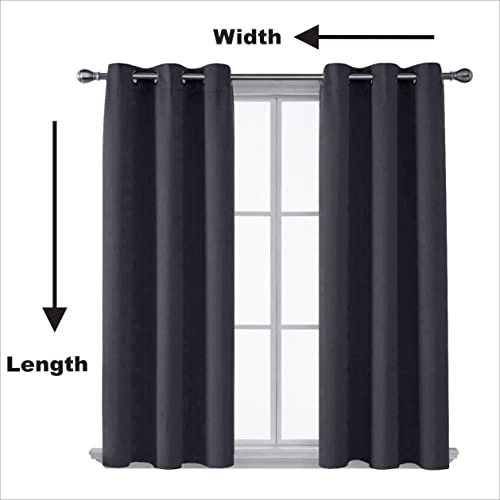Home In Style 4U Thermal Insulated Blackout Curtains for Bedroom Windows Grey Curtains 46" width x 90" drop 2 Panels - Image 2