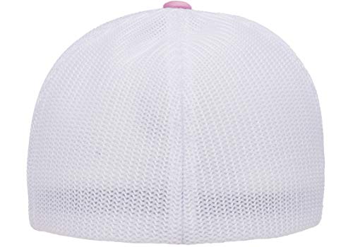 Image of Flexfit Trucker Mesh Fitted Cap | 6-Panel, Mid-Profile, Stretchable Mesh Backing, Flexfit Sweatband, Curved Visor, Silver Undervisor