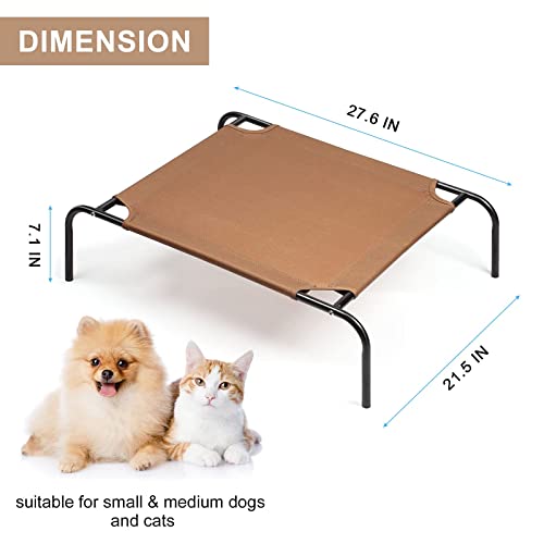 Oyeal Pet Cot Elevated Dog Cat Bed Portable Raised Pet Bed Durable Indoor & Outdoor Waterproof Dog Crates For Small & Medium Pets, Brown #TOP3