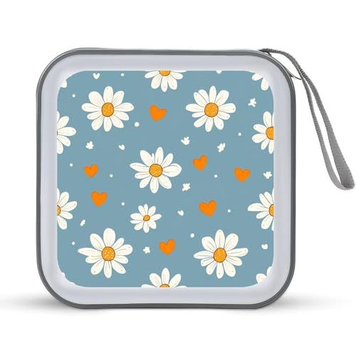 Daisy Flower CD Case Portable DVD Holder Storage Organizer for Home Travel