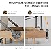 Foldable Wooden Pilates Reformer Machine with Ultra-Fiber Leather Seat, Oak Frame, Adjustable Resistance, Full-Size for Heights 4’ to 5’9”, Home and Studio Use, 480lbs Capacity (Off-White)