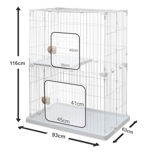 Jaula y corral Iris Ohyama L93 x F63 x A121 cm de dos puertas para gato o perro pequeño de interior 7
