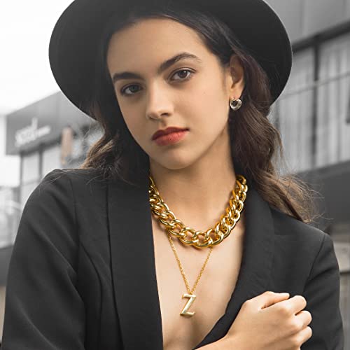 Goldchic Jewelry 23Mm Chunky Choker Chain Necklace For Women, Short Chain Choker Cuban Link Necklace, Chunky Chain Necklace For Women 18” (Gold) #TOP2