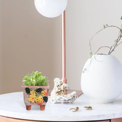 Pots de fleurs en céramique peints à la main DOITOOL pour salon chic - 4