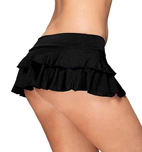 Image of Women's Poly Lycra Flirty Double Layered Ruffle Summer Trendy Mini Skirt Dress