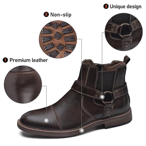 Image of Arkbird Chelsea Ankle Boots for Men Genuine Leather Oxford Casual and Formal Dress Boot