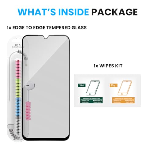 Image of ArmourPro Anti Glare Matte Tempered Glass for 15C and Poco C85, Anti Fingerprint Screen Protector, 9H Scratch Resistant, Smooth Touch, Easy Installation Kit with Cable Protector