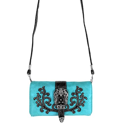 Cartera de hombro con bordado floral Justin West miniatura 7