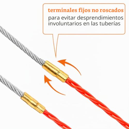 Guía pasacables 15m y 3mm de diámetro para tuberías civiles con curvas 4