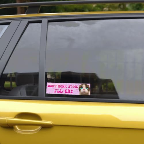 Image of 3 Pcs Please Don't Honk at Me I'll Cry Sticker, Dont Honk at Me Bumper Sticker, Dont Honks at Me Stickers, Don't Honks at Me Decal, Funny New Driver Stickers for Car Truck Laptop Phone 5 inch (H1)