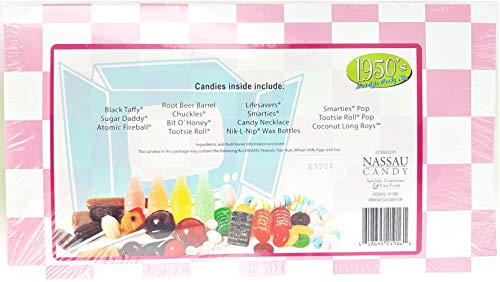 1950's Retro Candy Gift Box-Decade Box Gift Basket - Classic 50's Candy - 9.75OZ (276g)