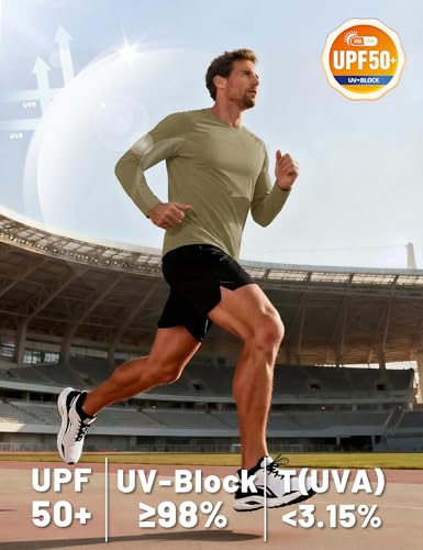 TACVASEN UV Shirt Herren Langarm UPF 50+ UV Protection T Shirt Lang Rashguard-Shirt Männer, Stumpfes Cyan, L 3