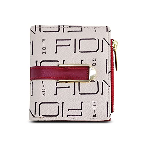 AOXONEL Women Wallets Bifold Small Wallets for Women Thin Compact Leather Rfid Ladies Wallets Billfolds for Women Mini Pocket Wallet with Card Holder Zipper Coin Purse (Red)