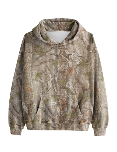 Image of Dsewpaur Camo Hoodie For Women Oversized Long Sleeve Drop Shoulder Fleece Hooded Sweatshirt Pullover With Pocket Outfits