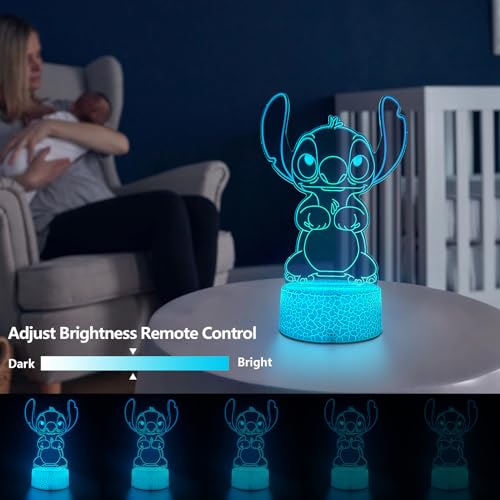 Image of AIHYING Cool Night Light,16 Color Night Light,3D LED Lamp with Smart Remote Control,Boy Gifts for Children's Room Decoration,Christmas Holiday Gifts