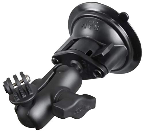 RAM Twist Lock Suction Cup Mount, Short Double Socket Arm & 1"" Diameter