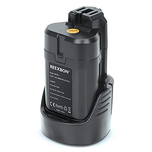 REEXBON 10.8V 2000mAh Batterie de Remplacement Li-ion pour Bosch 2607336013 2607336014 BAT411 BAT411A BAT412A 2607336879 GSB 10.8-2-LI GSR 10.8 V-LI-2