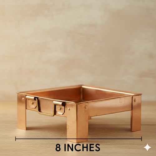 Image of Copper Hawan Kund for Home Pooja | ASHT Kamal Design Havan Kund | Premium Copper Homa Kundam for Havan & Homam Rituals. (8 INCHES)