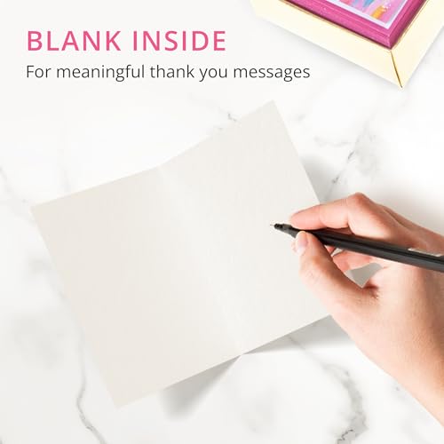 Image of Graphique Box of Thank You Cards, Brush Strokes - Includes 16 Cards with Matching Envelopes and Storage Box, Cute Stationery Made of Durable Heavy Cardstock, Cards Measure 3.25 inch x 4.75 inch