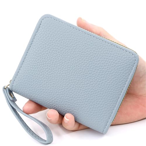 Fashion Wallet with Multiple Card Slots and Coin Purse, Solid Color, Large Capacity Zipper Wallet(Gray) 6