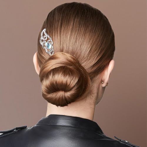 Image of Hair Sticks for Bun, Hair Chopsticks, New Chinese Style Tassel Flower Hairpins, Vintage Alloy Hair Chopsticks for Hanfu Hairs Decoration