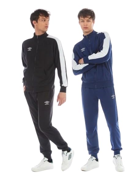  Umbro tuta uomo in cotone full zip art. 30093 (XL, blu)