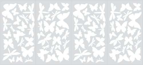 Image of RoomMates RMK1706SCS Butterflies and Dragonflies Glow In The Dark Wall Decals , White